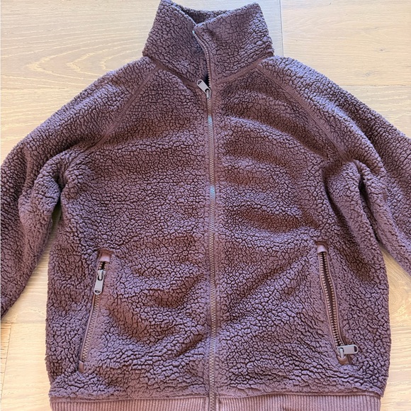 Athleta Dark Brown Teddy Zip Jacket - Picture 3 of 4